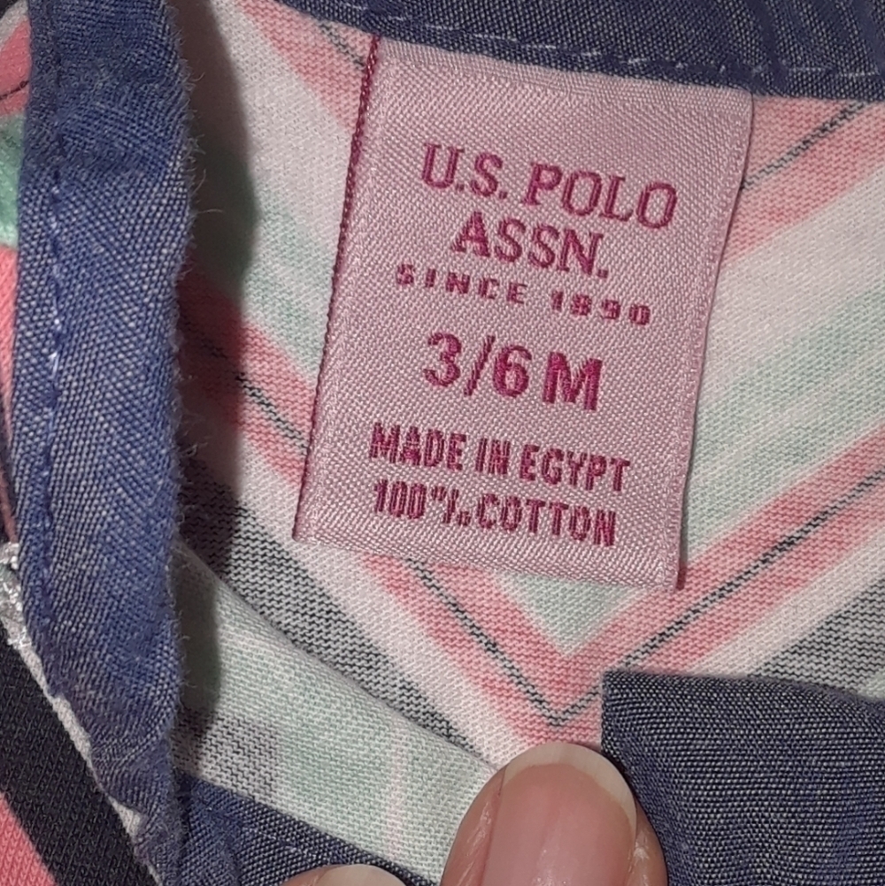 U.S. Polo Assn. 100% cotton sleeveless baby dress - Picture 3 of 5